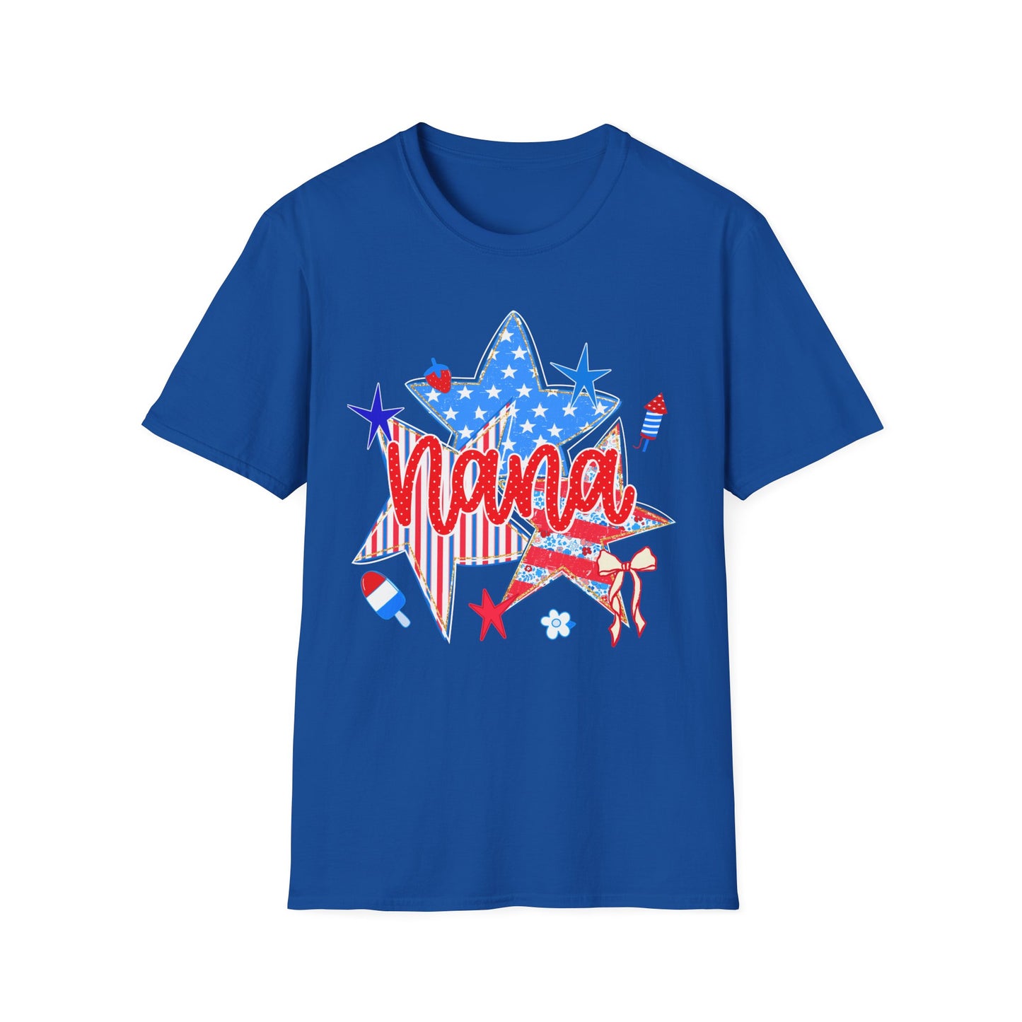 Nana Patriotic T-Shirt — Red, White & Blue Star Fourth of July Tee