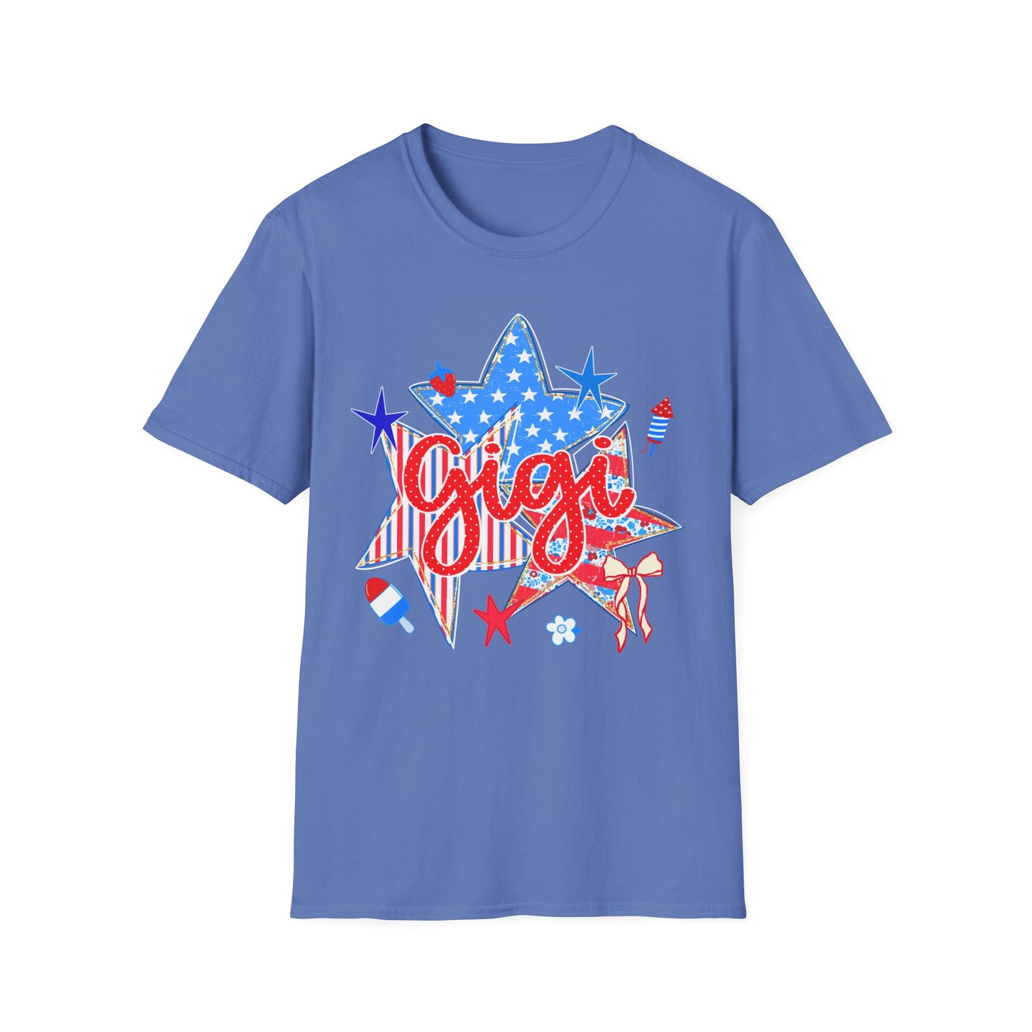 Gigi Patriotic Star T-Shirt — Red White & Blue Fourth of July Graphic Tee