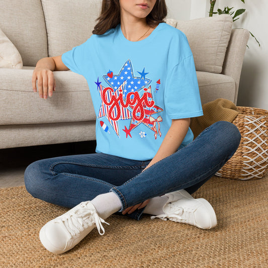 Gigi Patriotic Star T-Shirt — Red White & Blue Fourth of July Graphic Tee