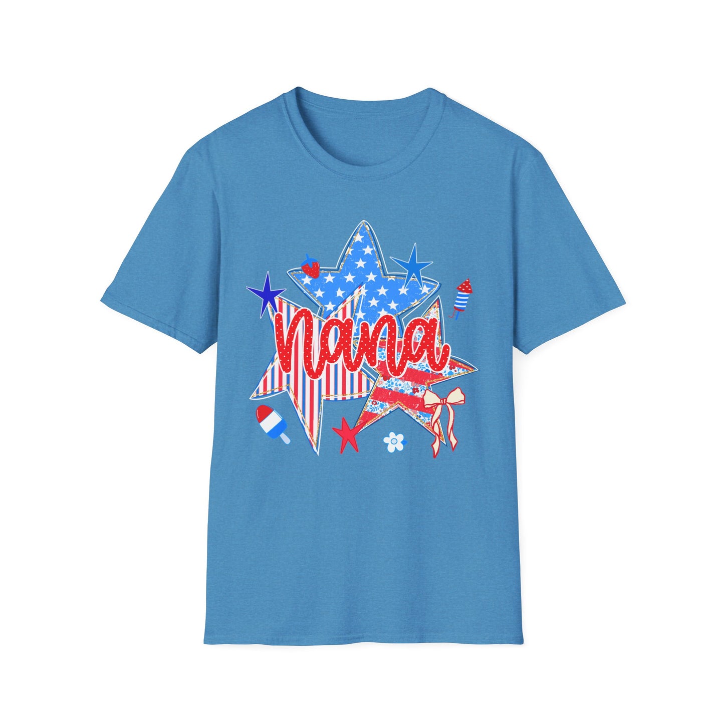 Nana Patriotic T-Shirt — Red, White & Blue Star Fourth of July Tee