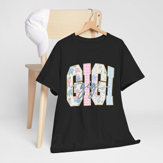 GiGi Floral Graphic Tee — 'GiGil' Pastel Patchwork T-Shirt
