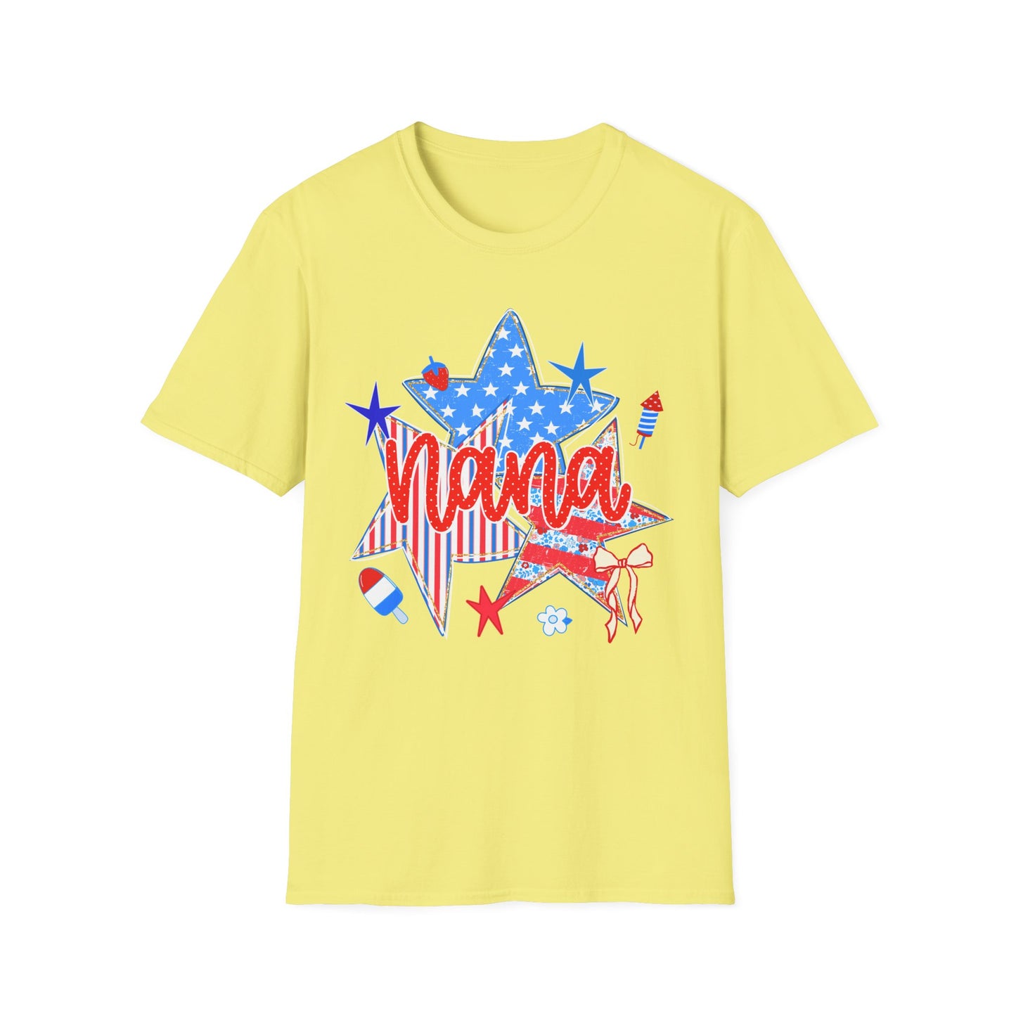 Nana Patriotic T-Shirt — Red, White & Blue Star Fourth of July Tee