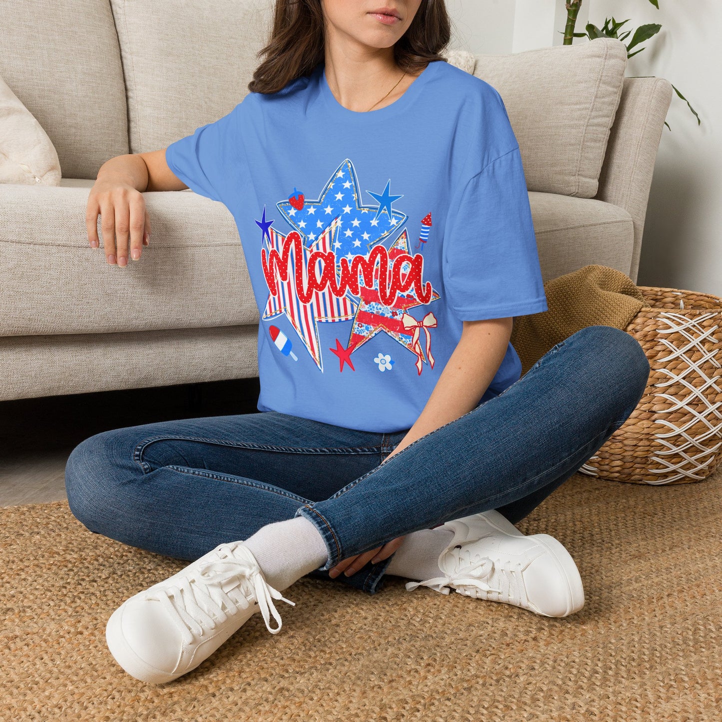 Mama Star Patriotic T-Shirt — Red, White & Blue Fourth of July Tee