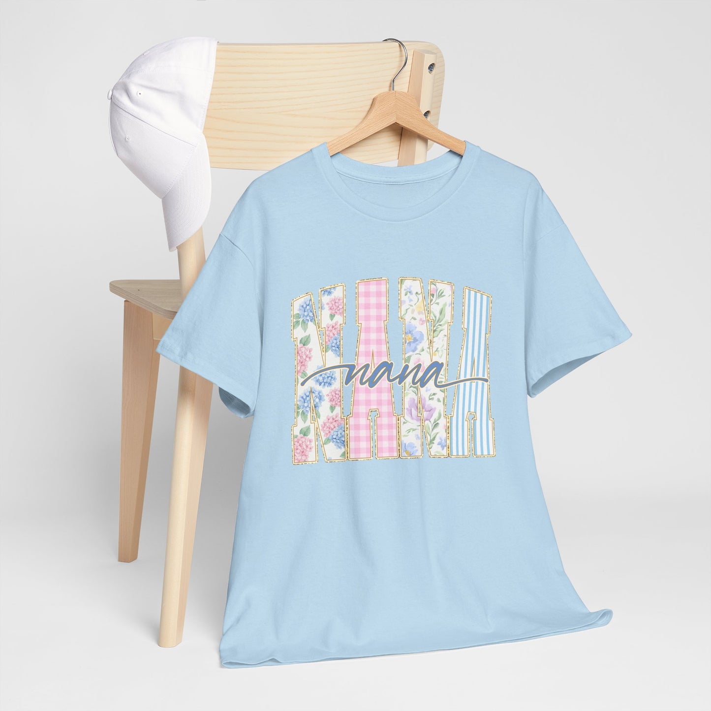 Nana Floral Graphic Tee — Pastel Vintage Mother's Day Shirt