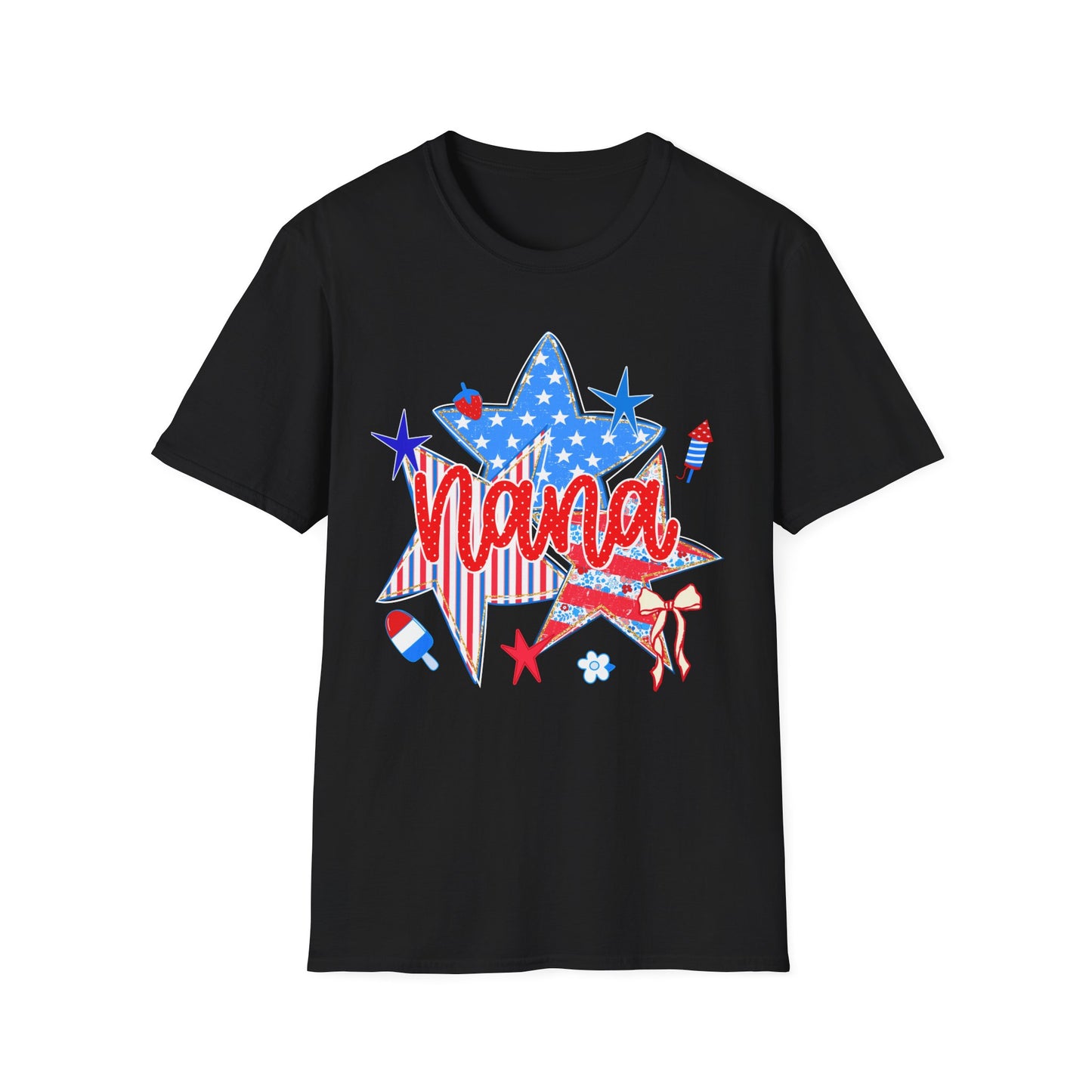Nana Patriotic T-Shirt — Red, White & Blue Star Fourth of July Tee