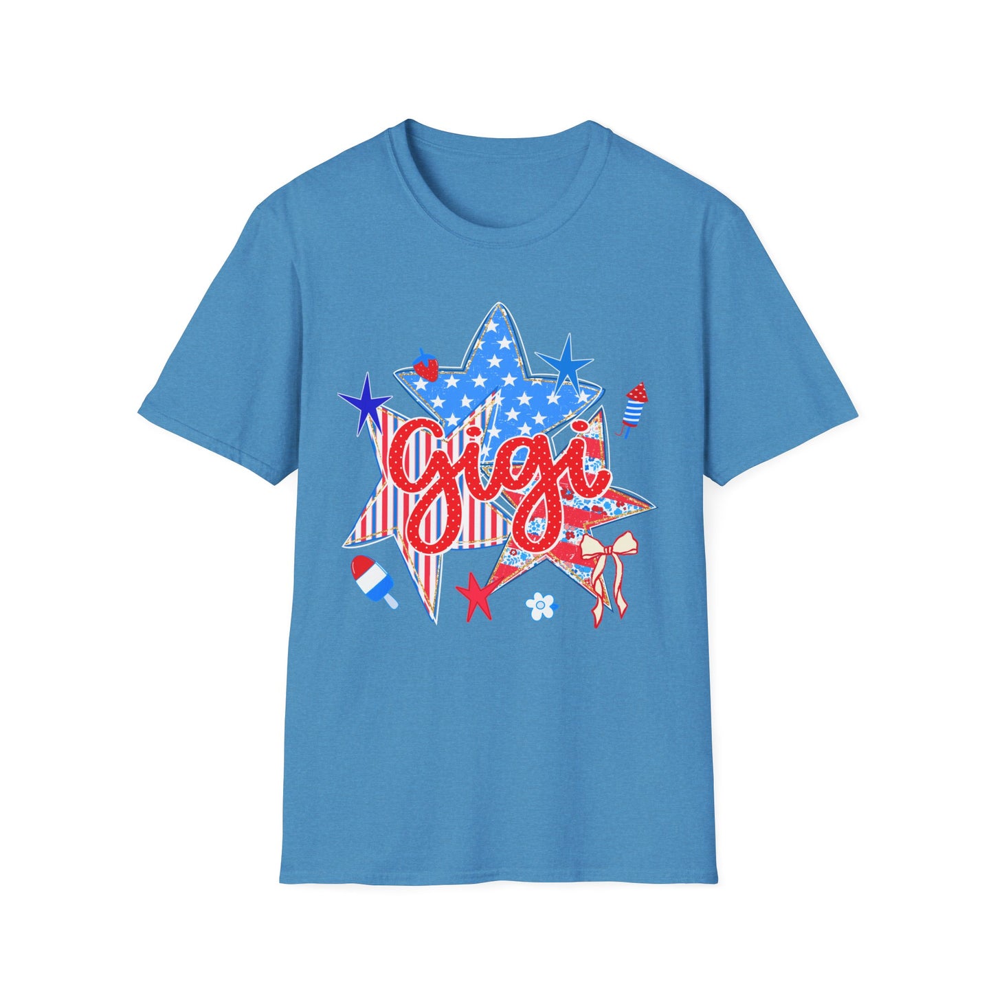 Gigi Patriotic Star T-Shirt — Red White & Blue Fourth of July Graphic Tee