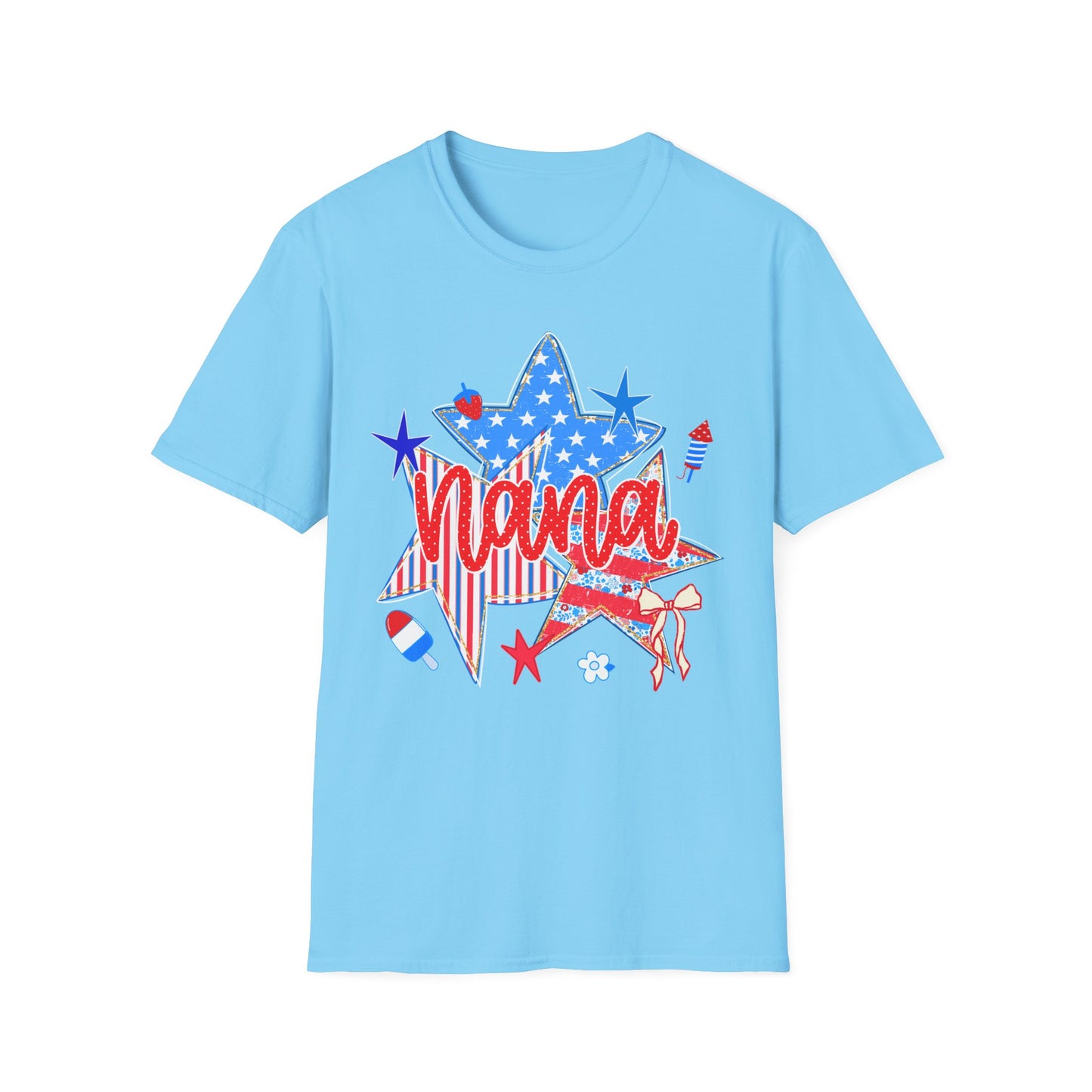 Nana Patriotic T-Shirt — Red, White & Blue Star Fourth of July Tee