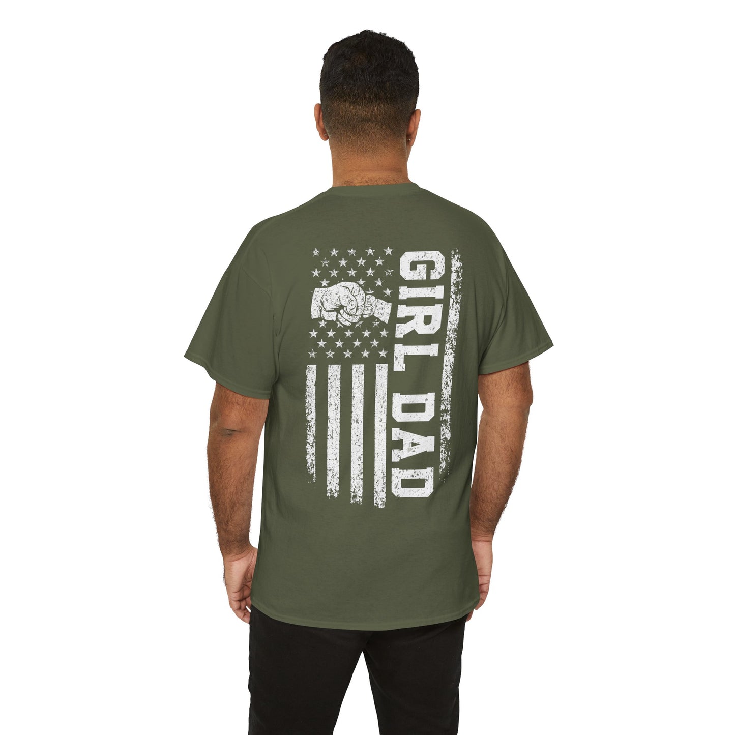 Girl Dad T-Shirt — Patriotic Distressed Flag Tee for Fathers of Daughters