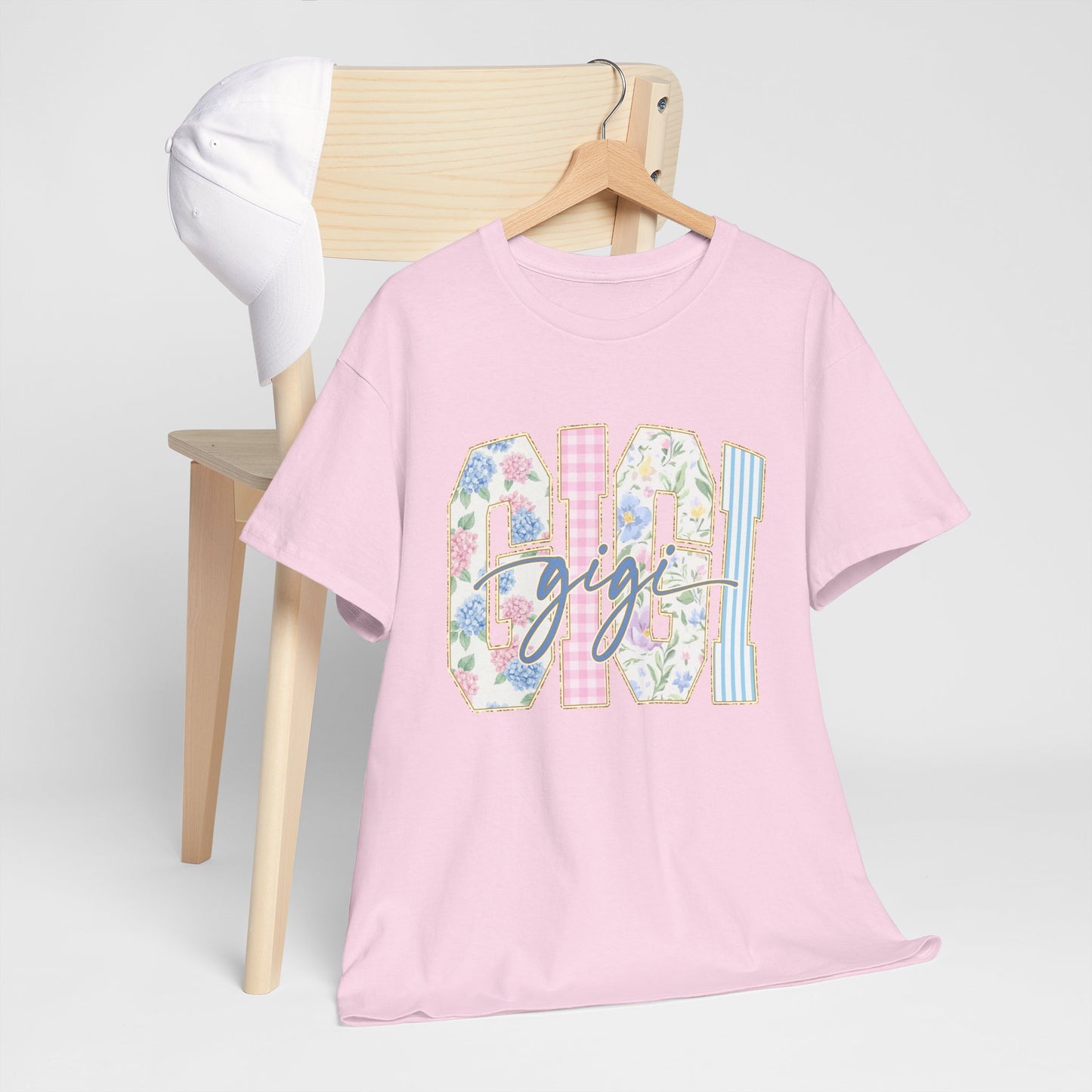GiGi Floral Graphic Tee — 'GiGil' Pastel Patchwork T-Shirt