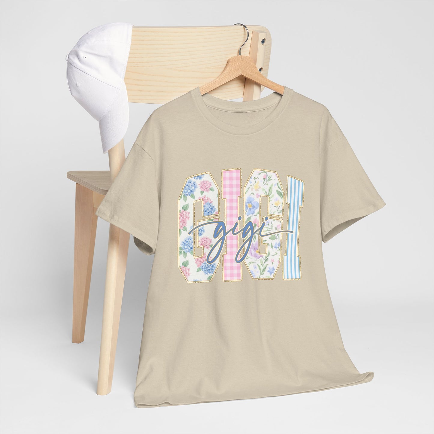 GiGi Floral Graphic Tee — 'GiGil' Pastel Patchwork T-Shirt