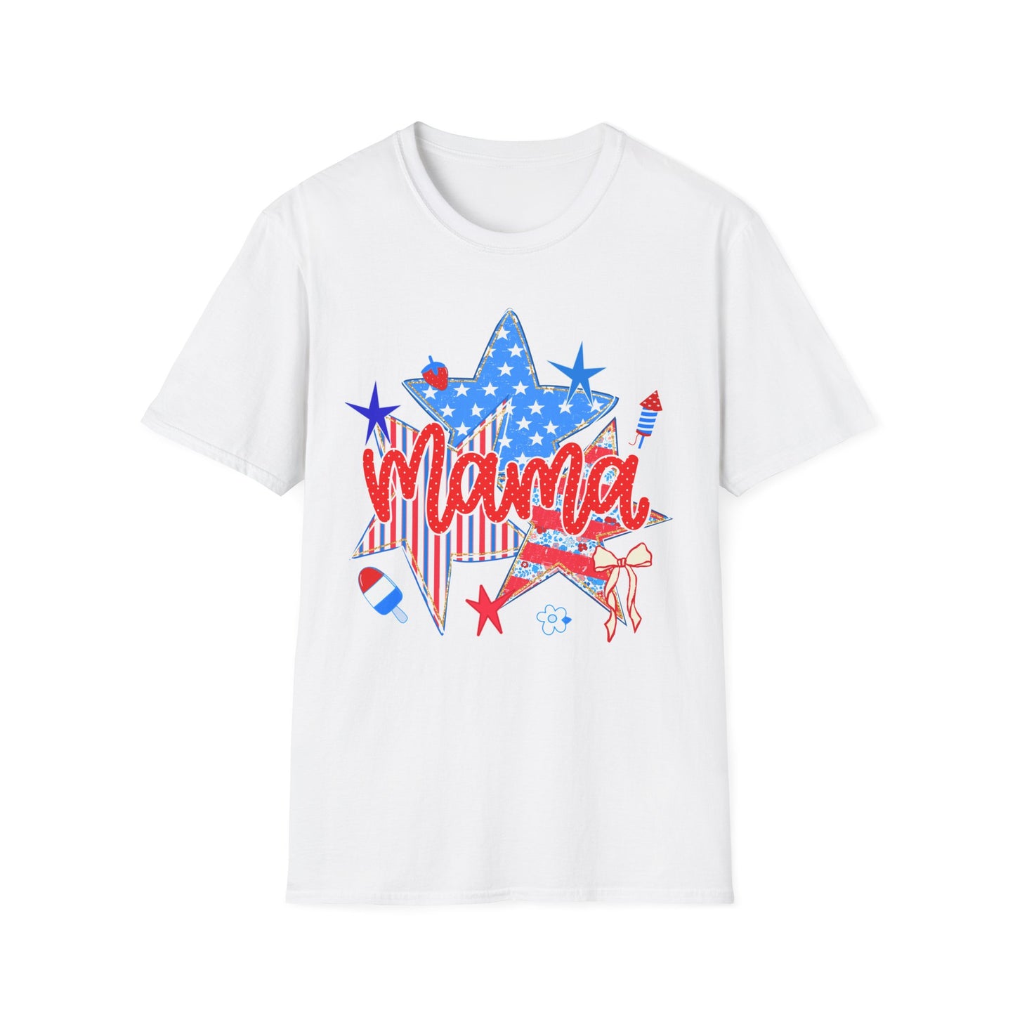 Mama Star Patriotic T-Shirt — Red, White & Blue Fourth of July Tee