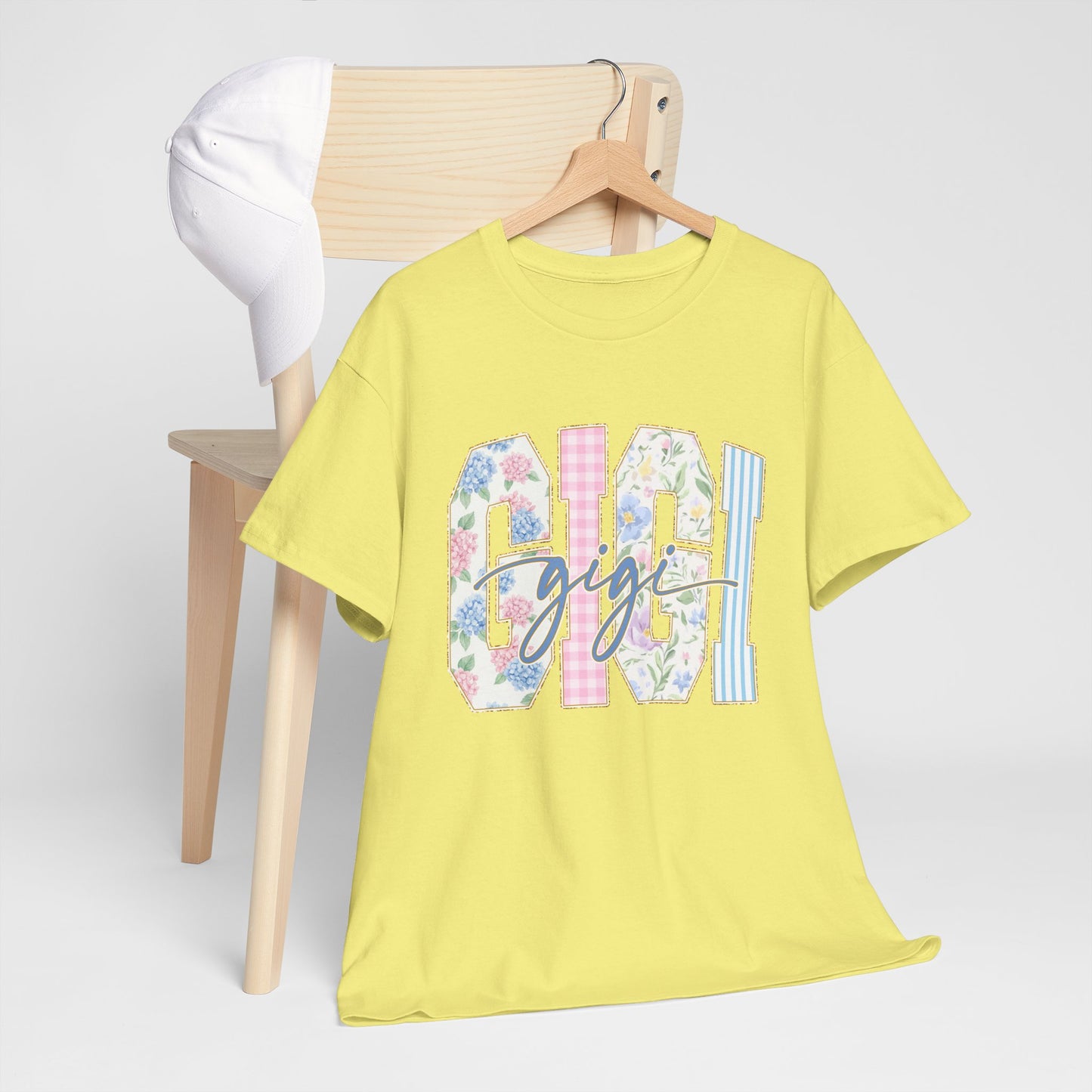 GiGi Floral Graphic Tee — 'GiGil' Pastel Patchwork T-Shirt