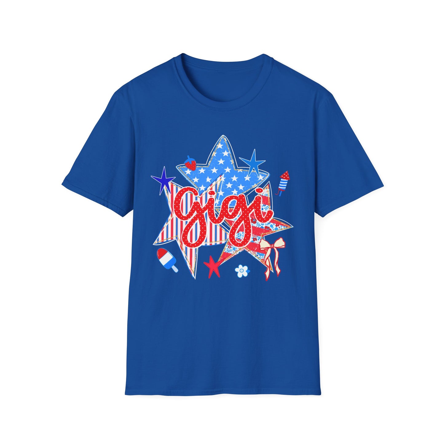 Gigi Patriotic Star T-Shirt — Red White & Blue Fourth of July Graphic Tee