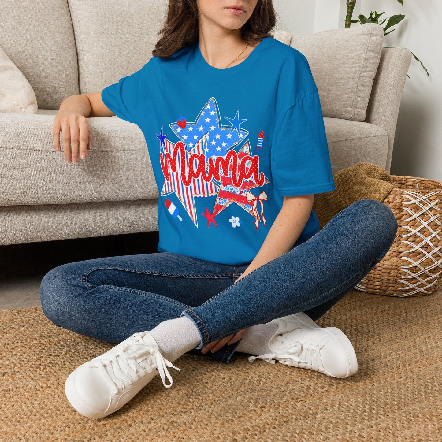 Mama Star Patriotic T-Shirt — Red, White & Blue Fourth of July Tee