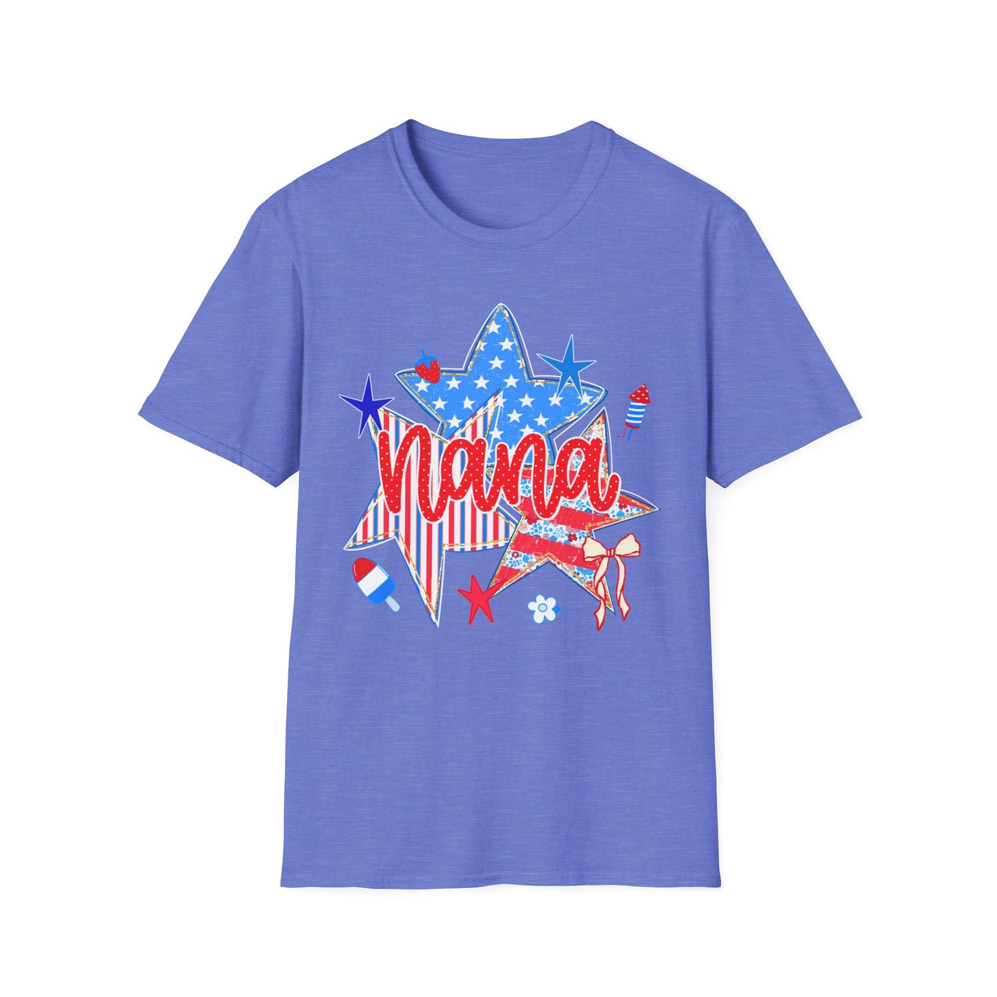 Nana Patriotic T-Shirt — Red, White & Blue Star Fourth of July Tee