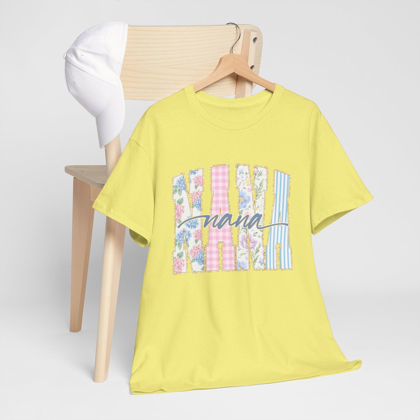 Nana Floral Graphic Tee — Pastel Vintage Mother's Day Shirt