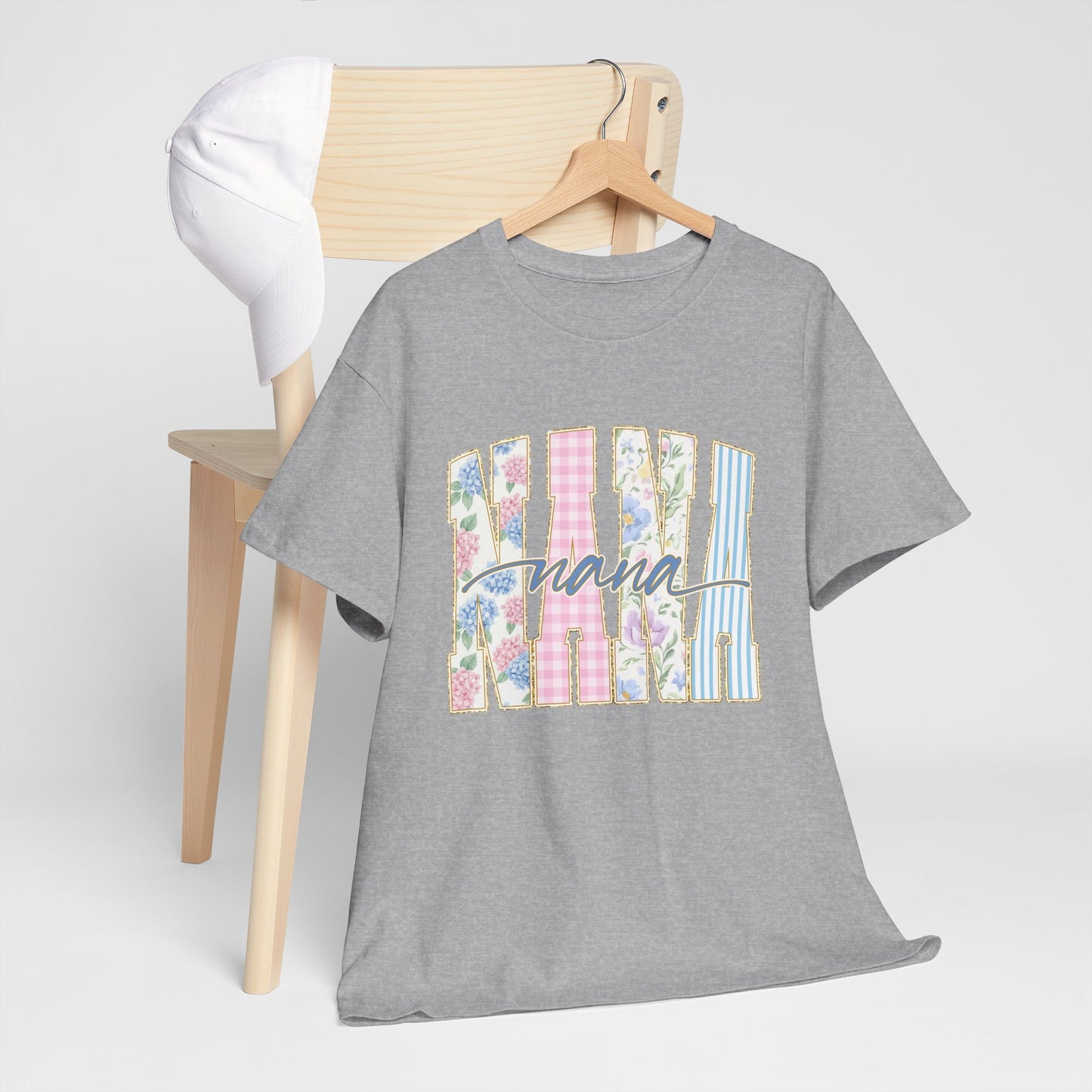 Nana Floral Graphic Tee — Pastel Vintage Mother's Day Shirt