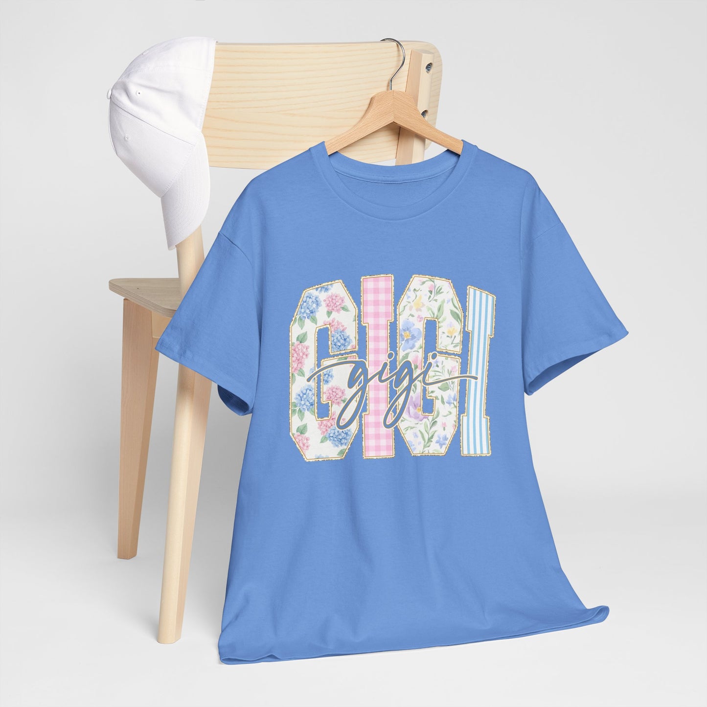 GiGi Floral Graphic Tee — 'GiGil' Pastel Patchwork T-Shirt