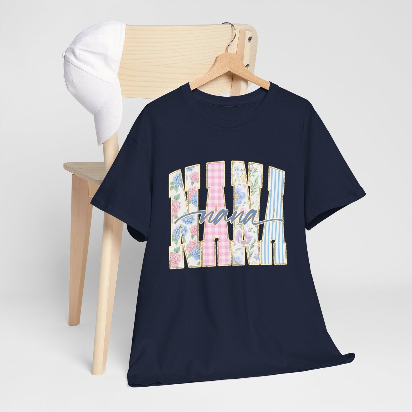 Nana Floral Graphic Tee — Pastel Vintage Mother's Day Shirt
