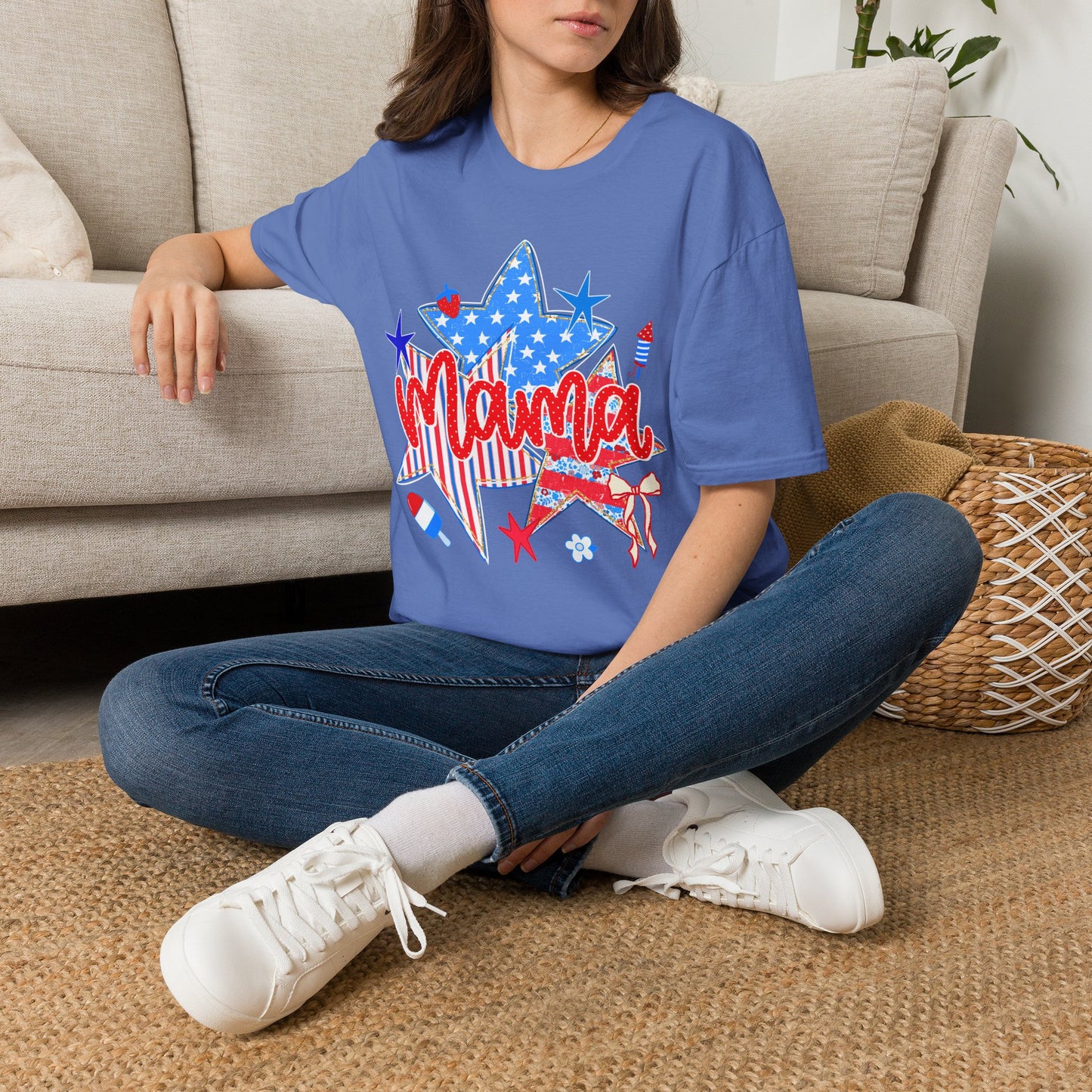 Mama Star Patriotic T-Shirt — Red, White & Blue Fourth of July Tee