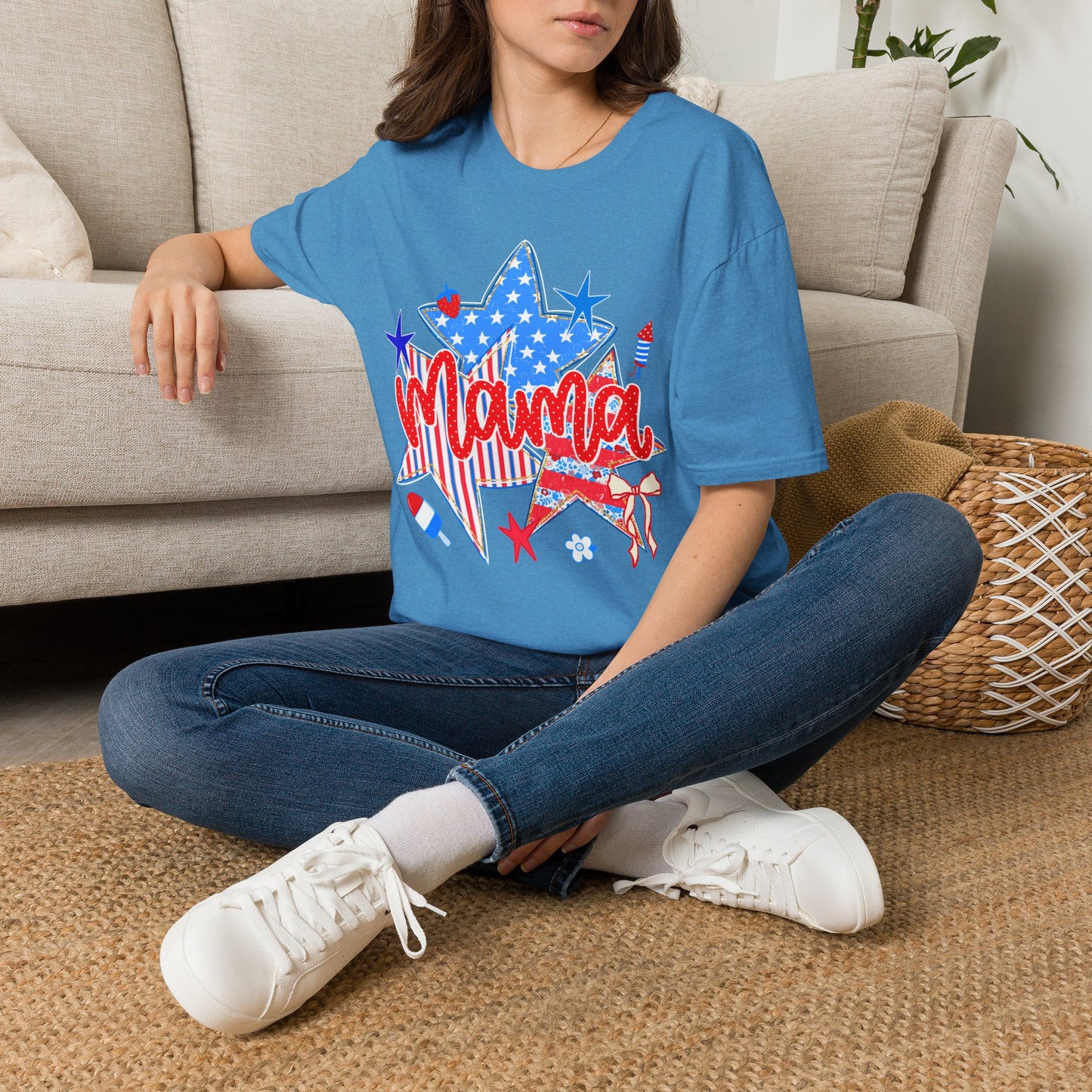 Mama Star Patriotic T-Shirt — Red, White & Blue Fourth of July Tee