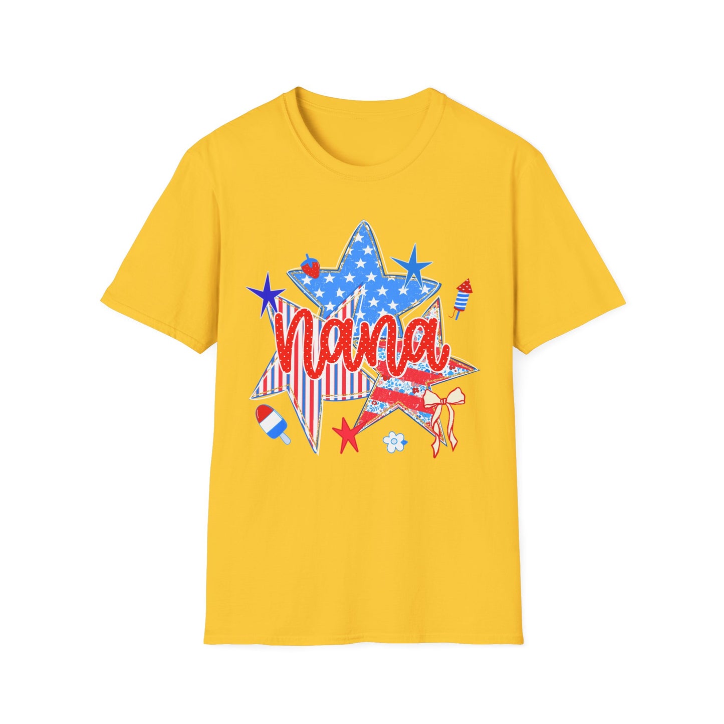 Nana Patriotic T-Shirt — Red, White & Blue Star Fourth of July Tee