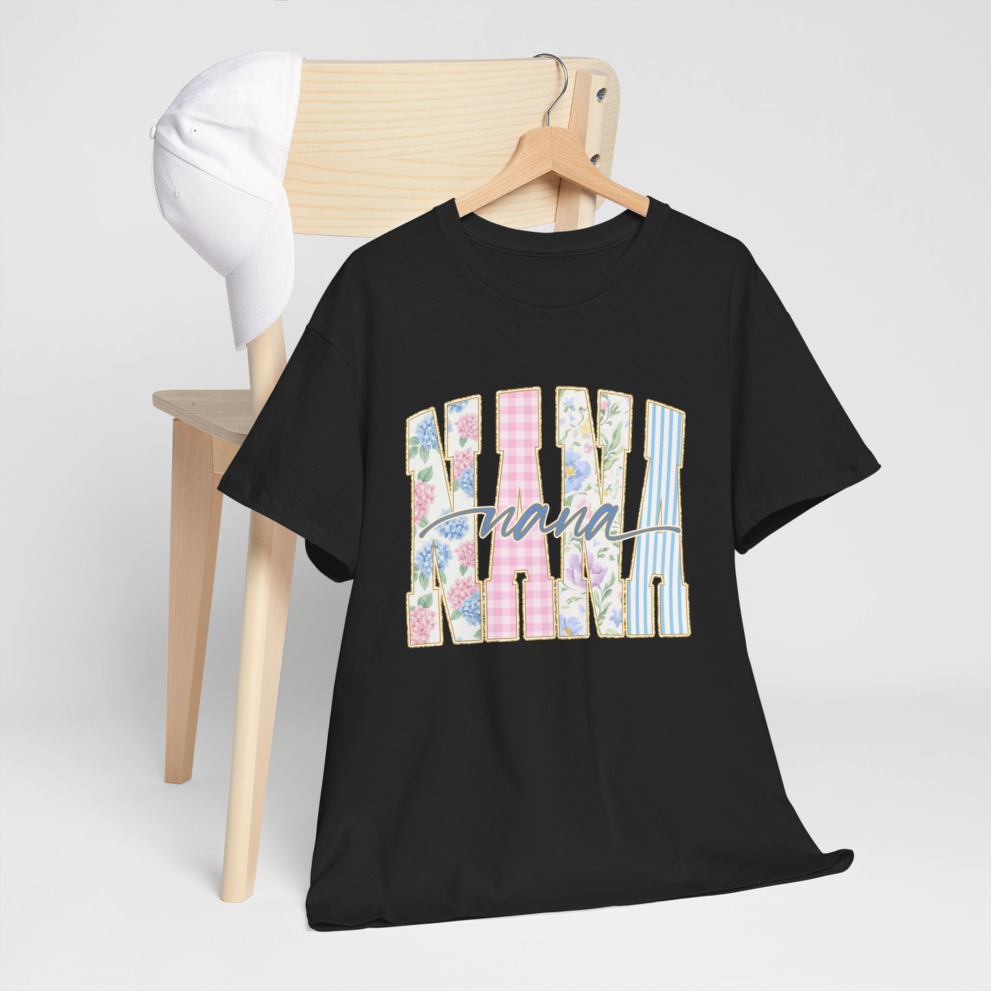 Nana Floral Graphic Tee — Pastel Vintage Mother's Day Shirt