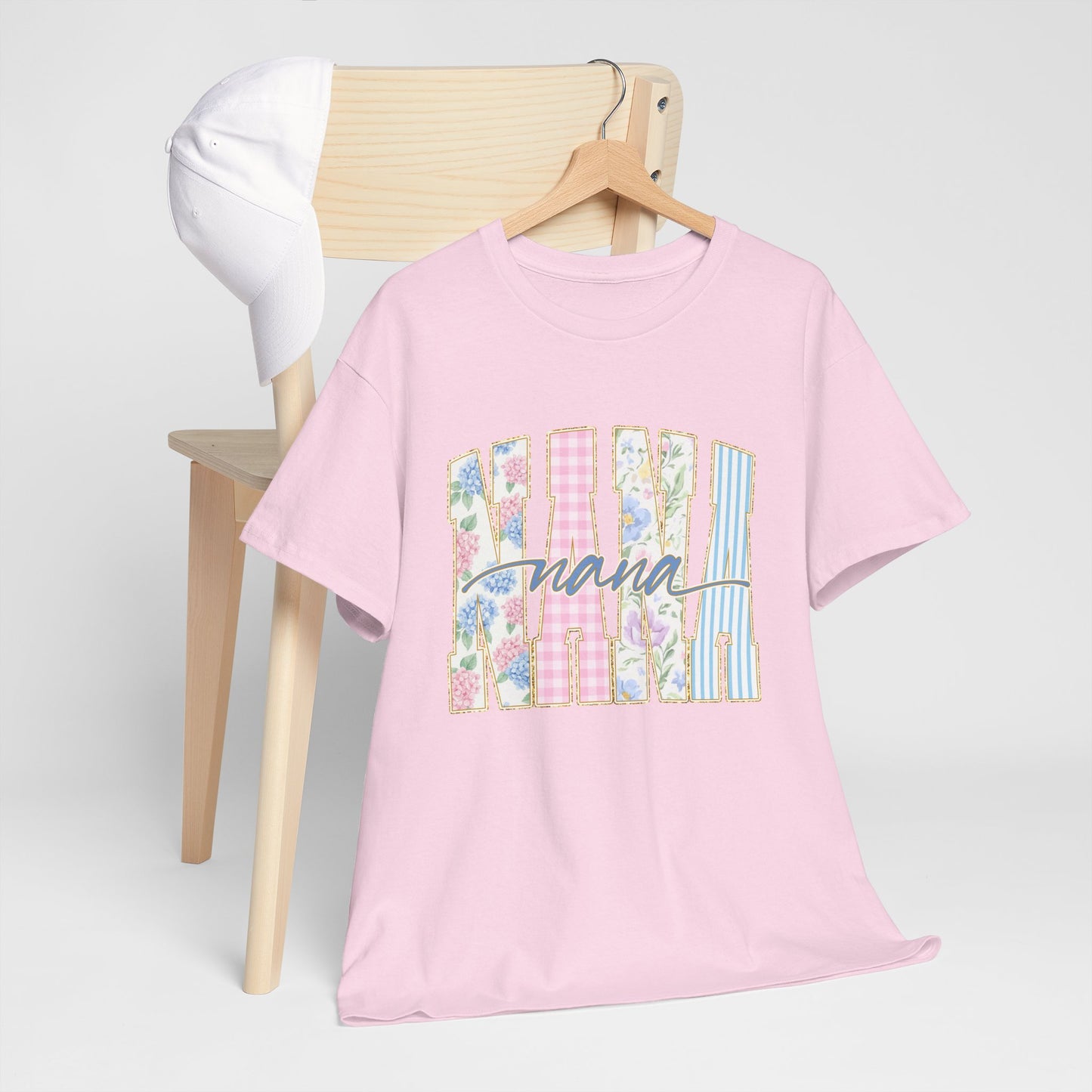 Nana Floral Graphic Tee — Pastel Vintage Mother's Day Shirt