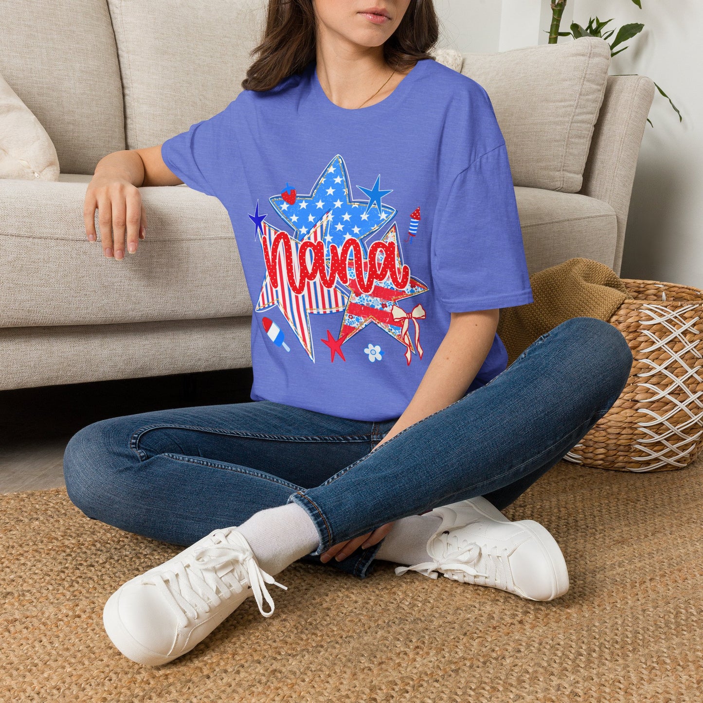 Nana Patriotic T-Shirt — Red, White & Blue Star Fourth of July Tee