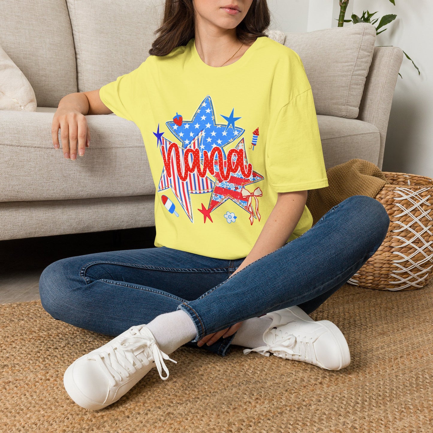Nana Patriotic T-Shirt — Red, White & Blue Star Fourth of July Tee