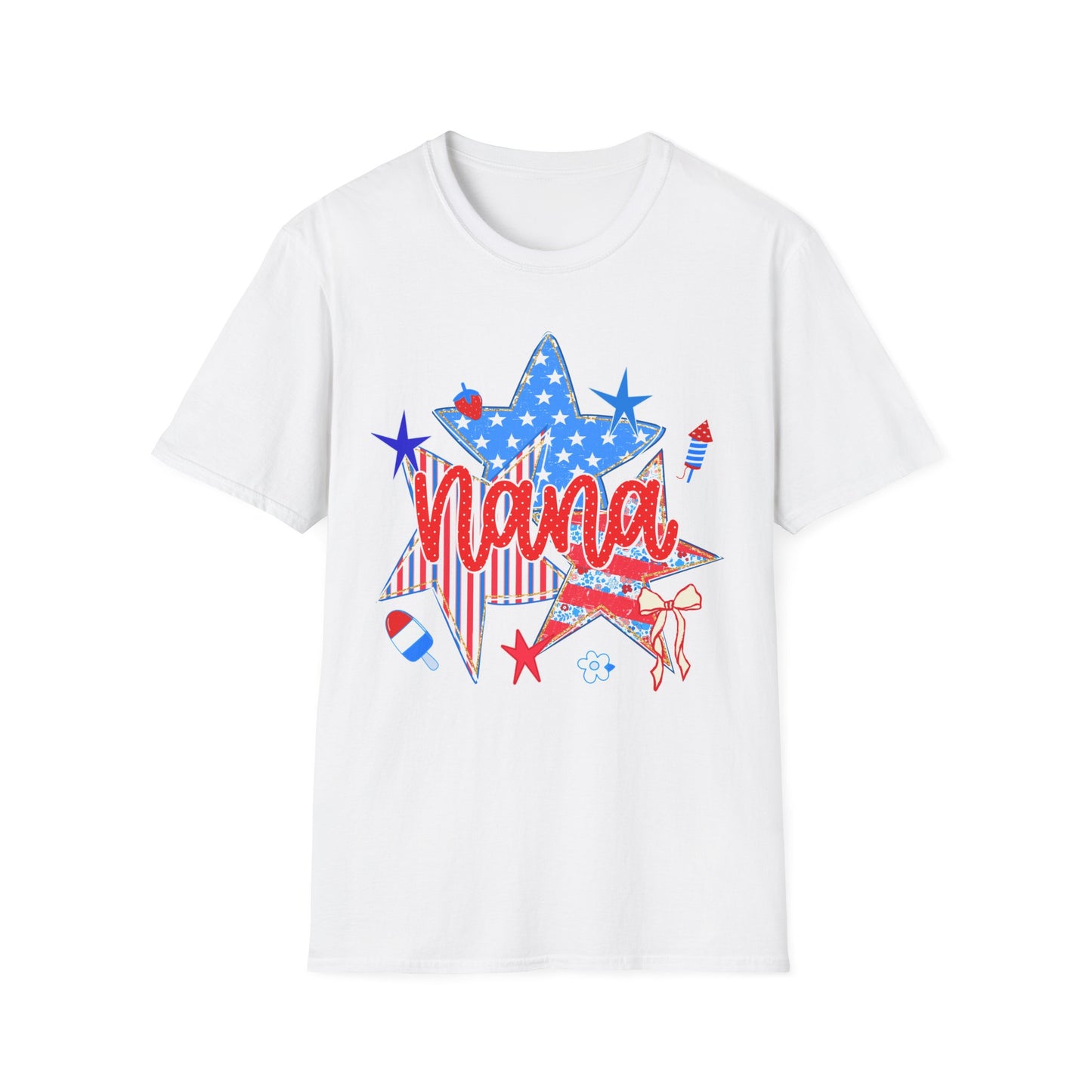 Nana Patriotic T-Shirt — Red, White & Blue Star Fourth of July Tee
