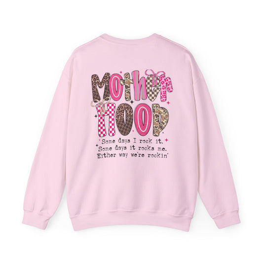 Crewneck Sweatshirt — "Motherhood: Some Days I Rock It" Graphic