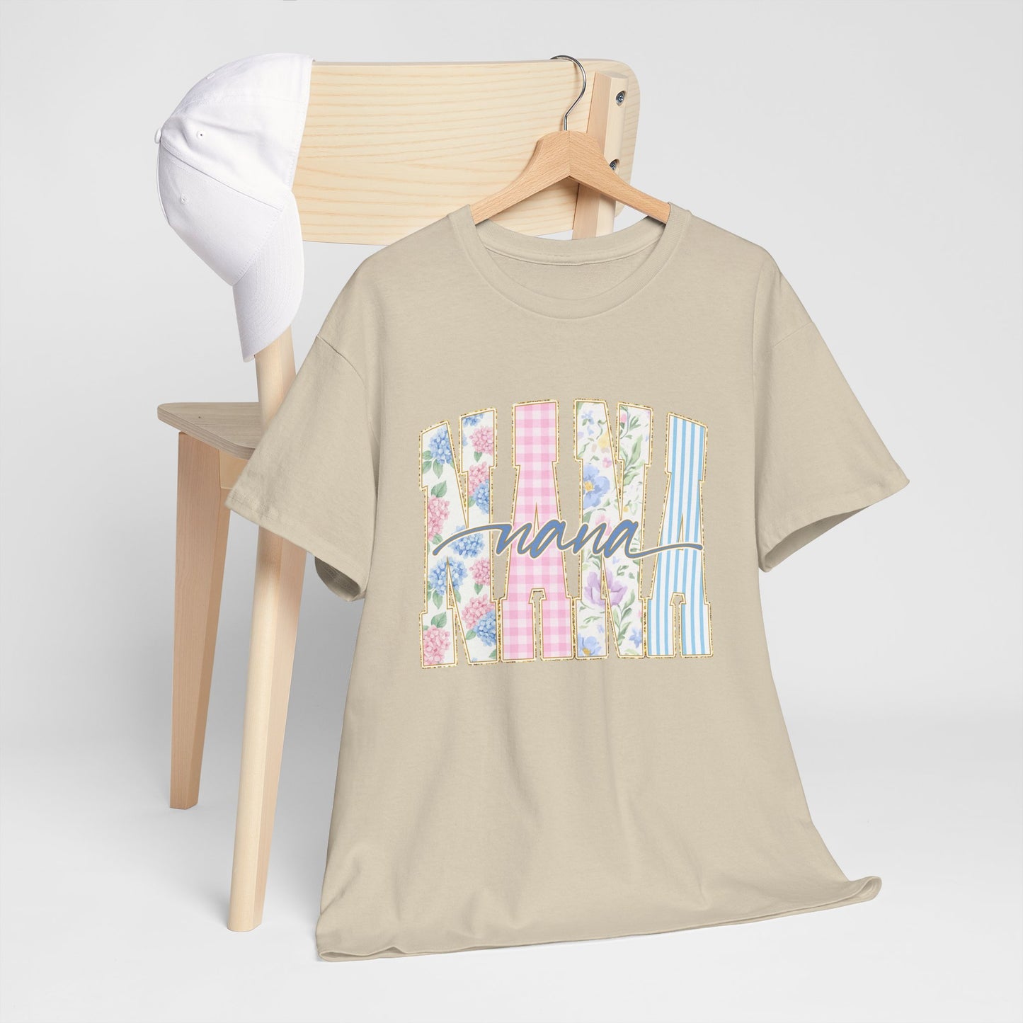 Nana Floral Graphic Tee — Pastel Vintage Mother's Day Shirt
