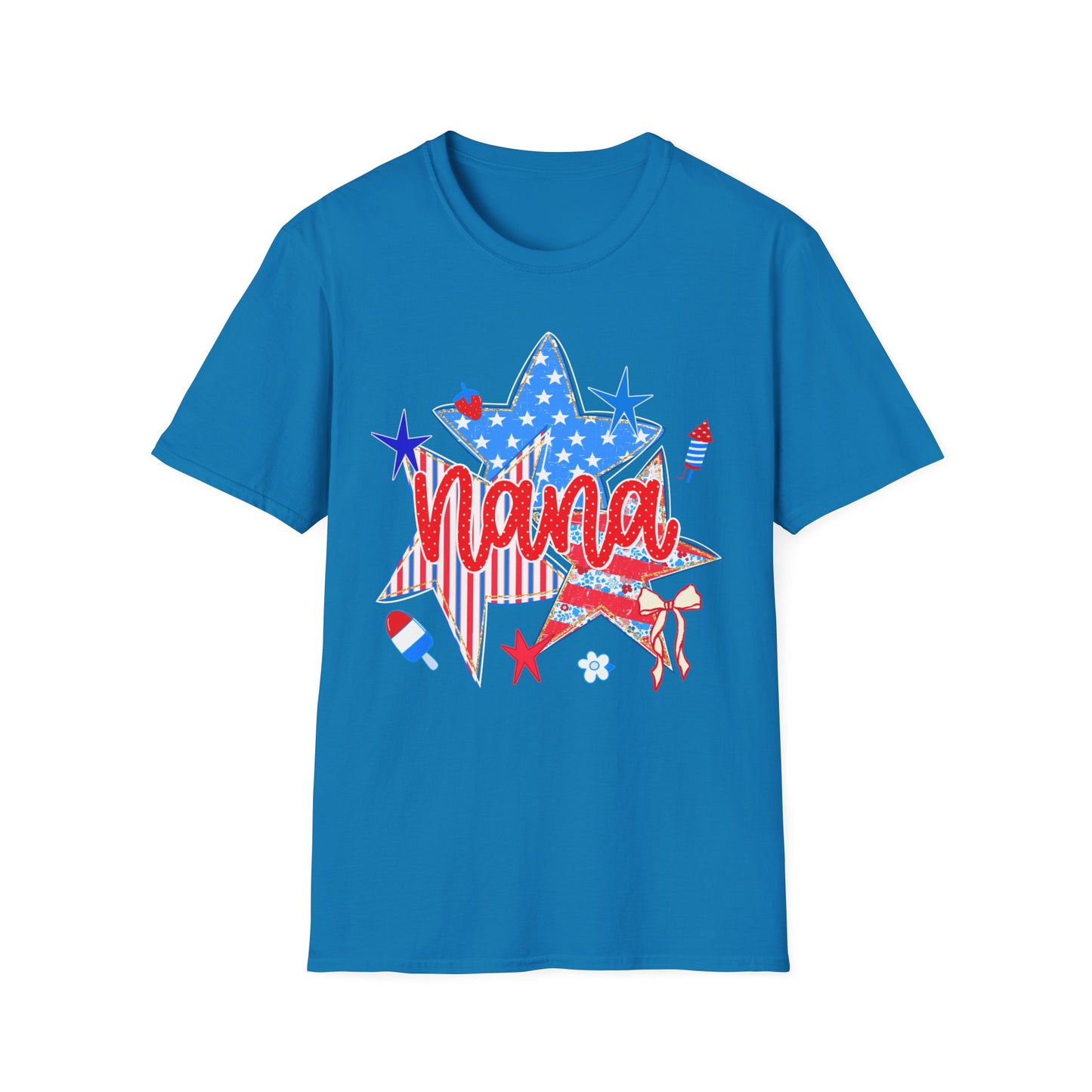 Nana Patriotic T-Shirt — Red, White & Blue Star Fourth of July Tee