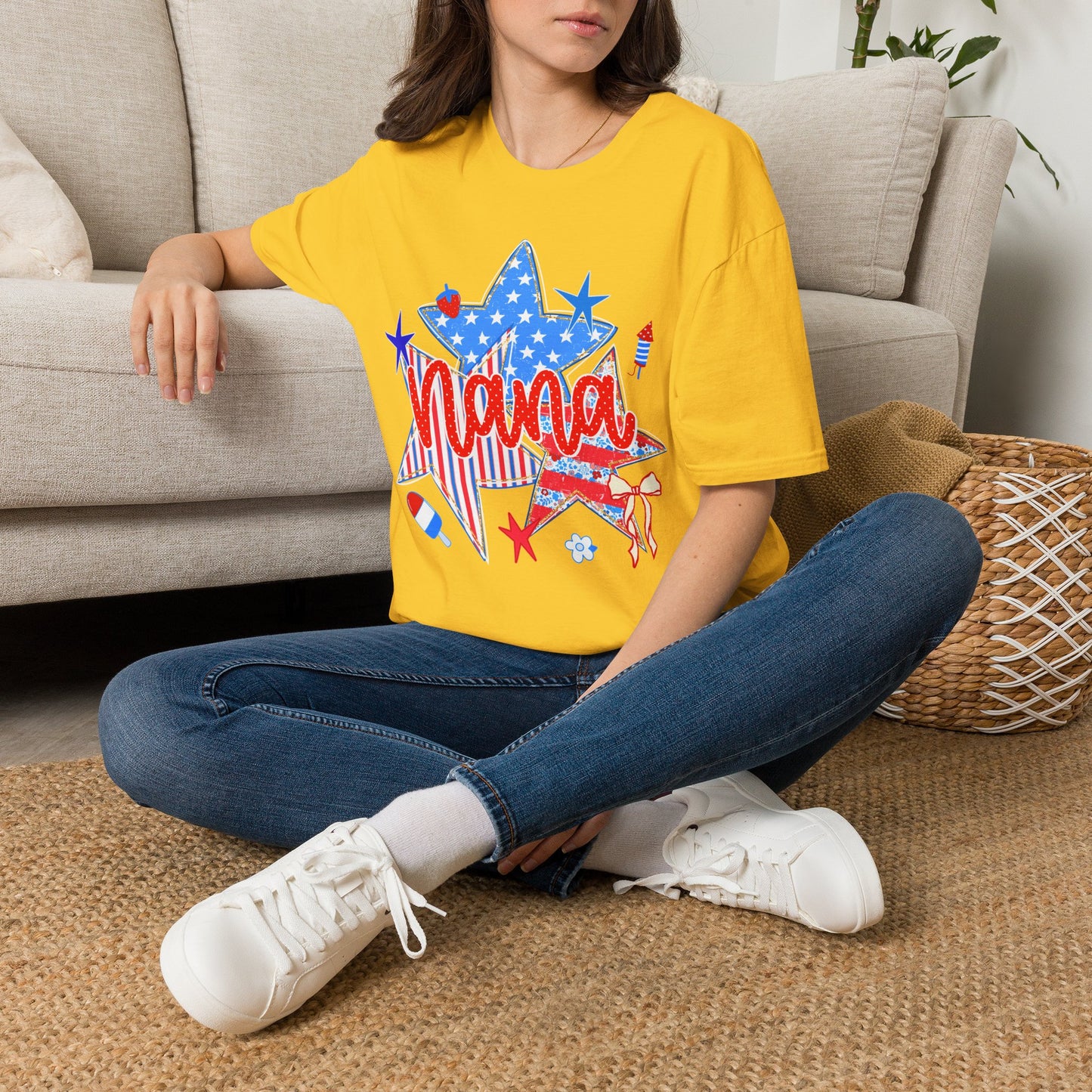 Nana Patriotic T-Shirt — Red, White & Blue Star Fourth of July Tee