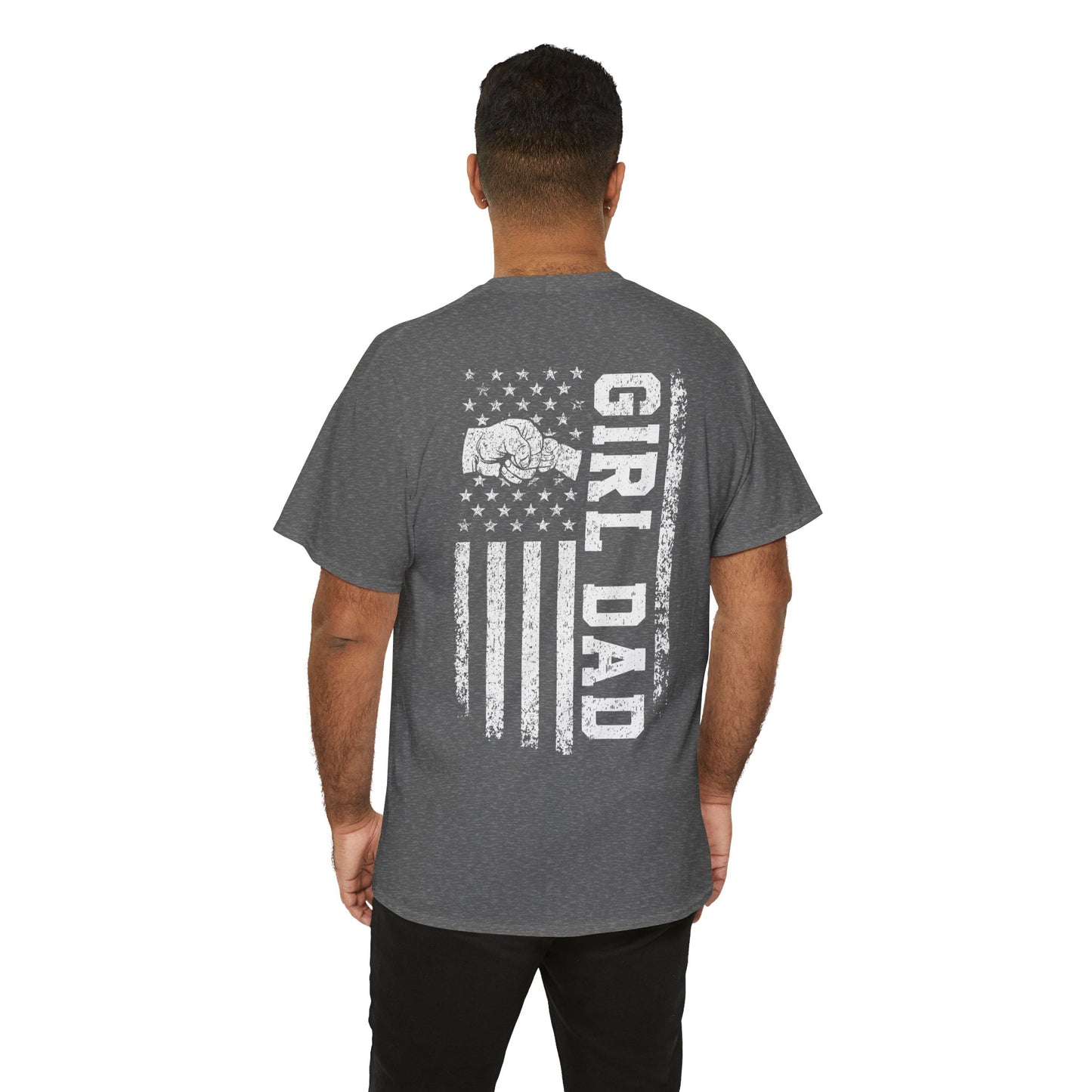 Girl Dad T-Shirt — Patriotic Distressed Flag Tee for Fathers of Daughters