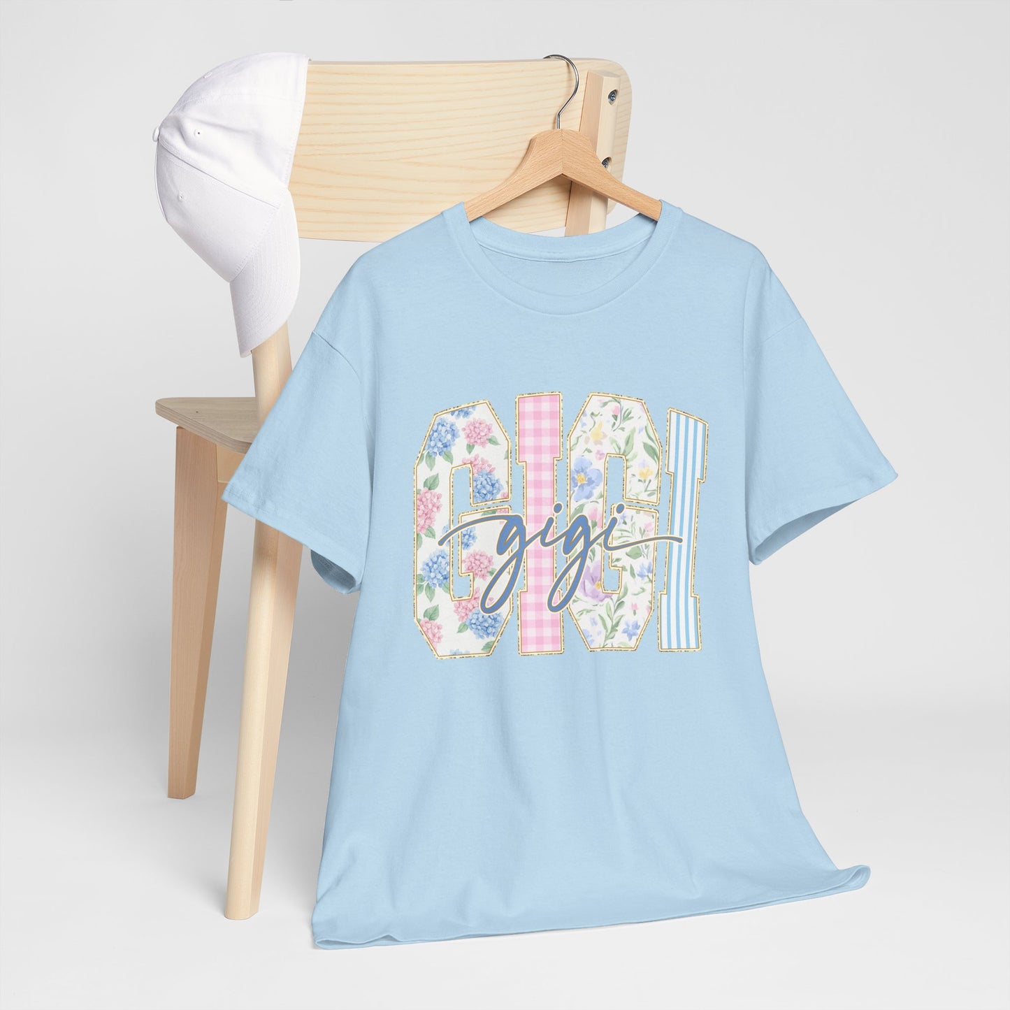 GiGi Floral Graphic Tee — 'GiGil' Pastel Patchwork T-Shirt