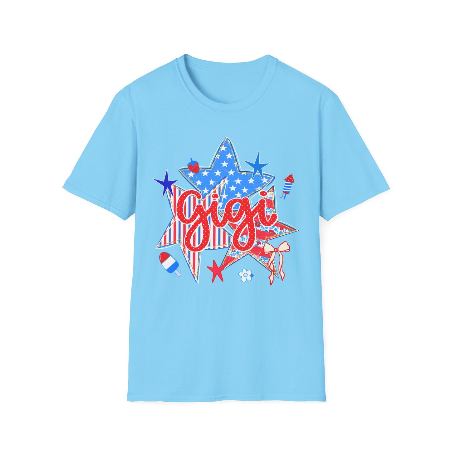 Gigi Patriotic Star T-Shirt — Red White & Blue Fourth of July Graphic Tee