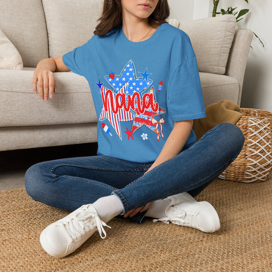Nana Patriotic T-Shirt — Red, White & Blue Star Fourth of July Tee