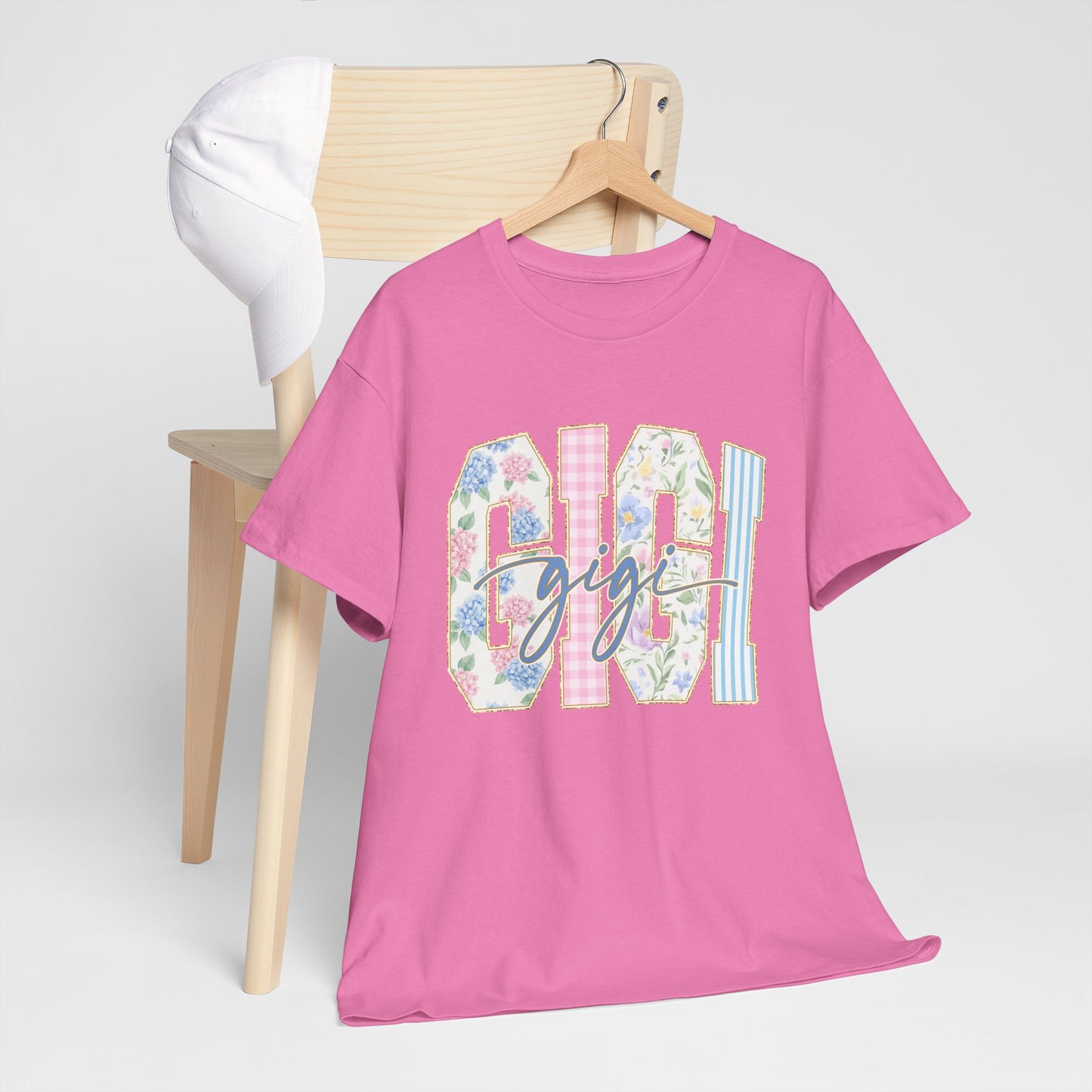 GiGi Floral Graphic Tee — 'GiGil' Pastel Patchwork T-Shirt