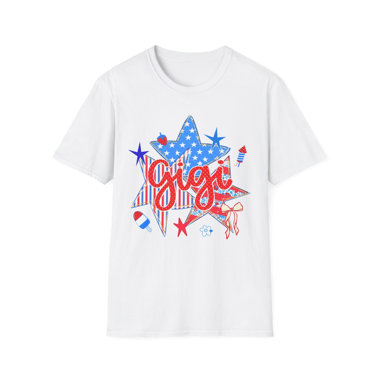 Gigi Patriotic Star T-Shirt — Red White & Blue Fourth of July Graphic Tee