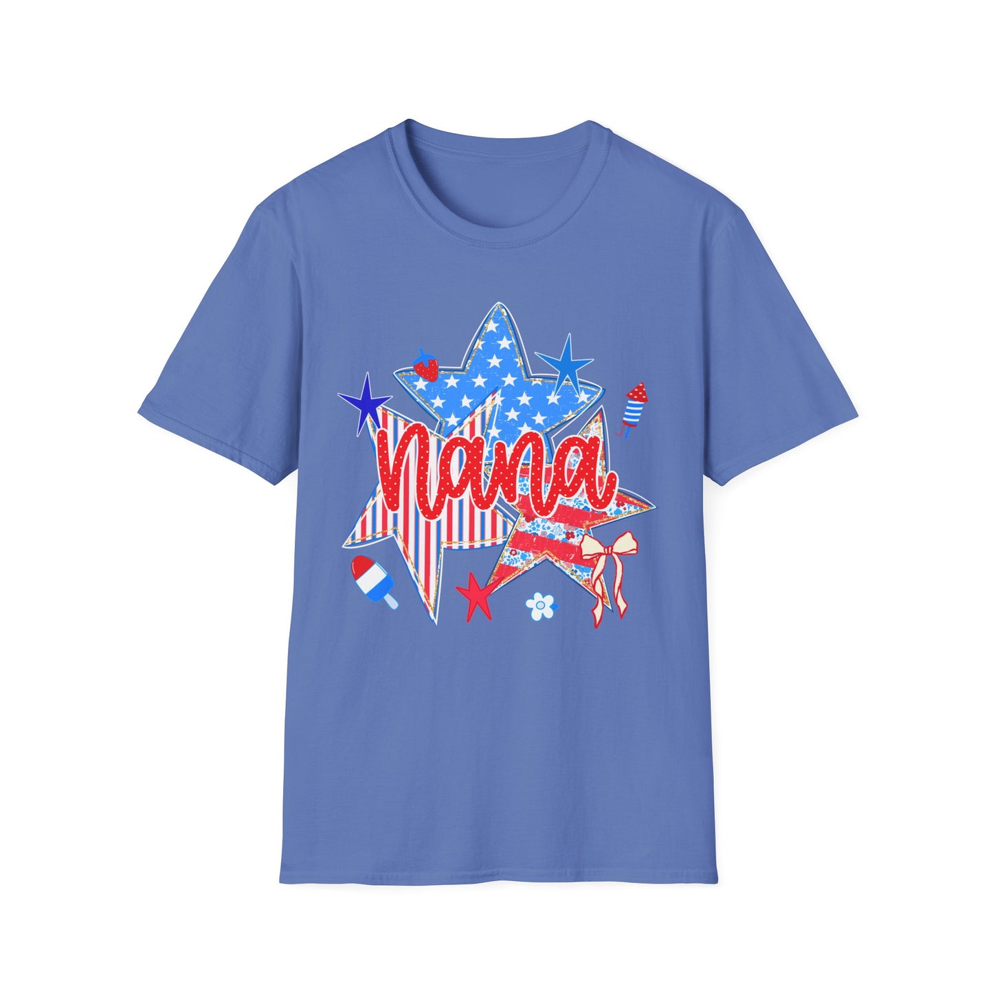 Nana Patriotic T-Shirt — Red, White & Blue Star Fourth of July Tee